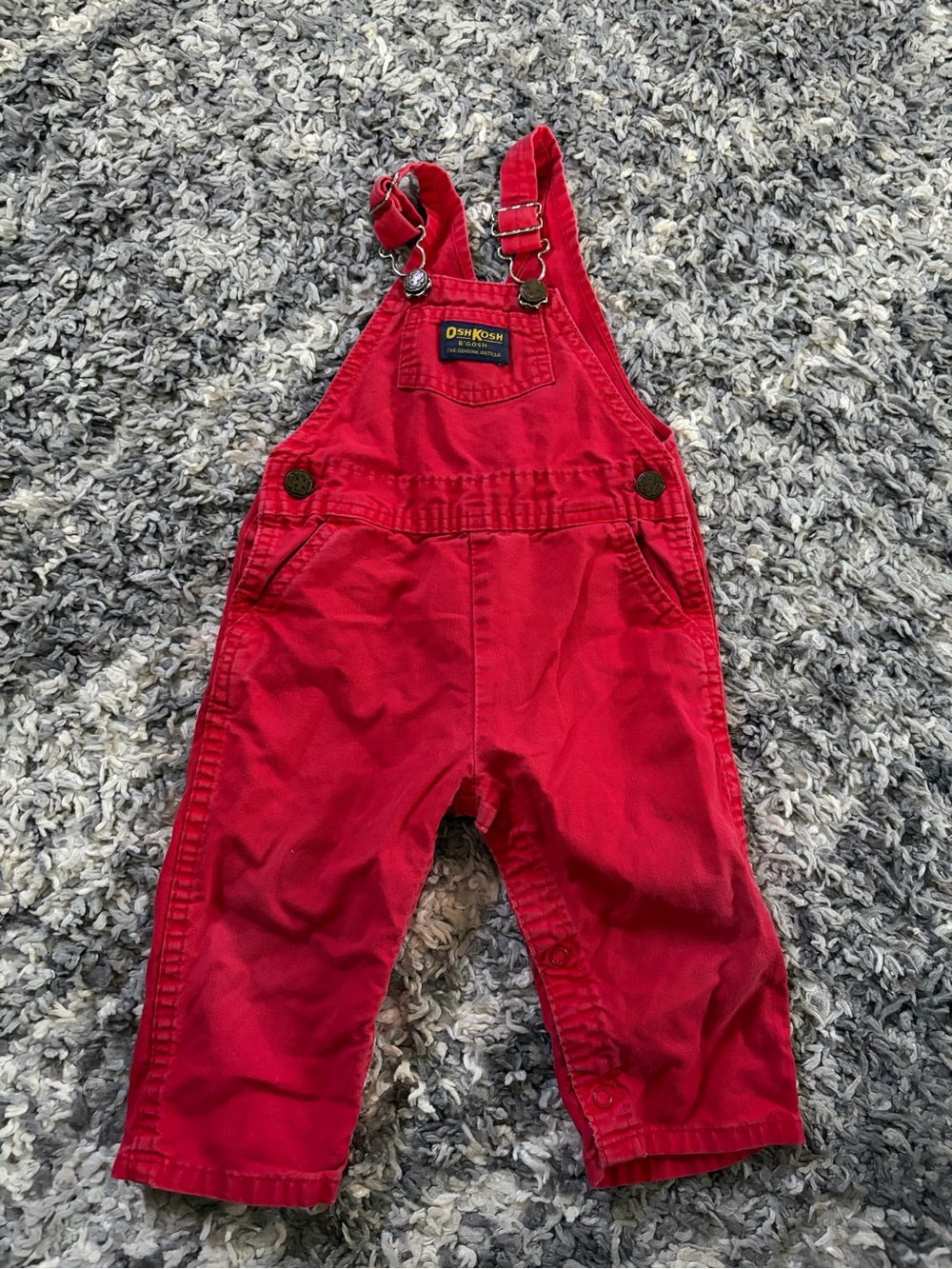 Osh Kosh B’Gosh Vintage Red Overalls Sz 24 months